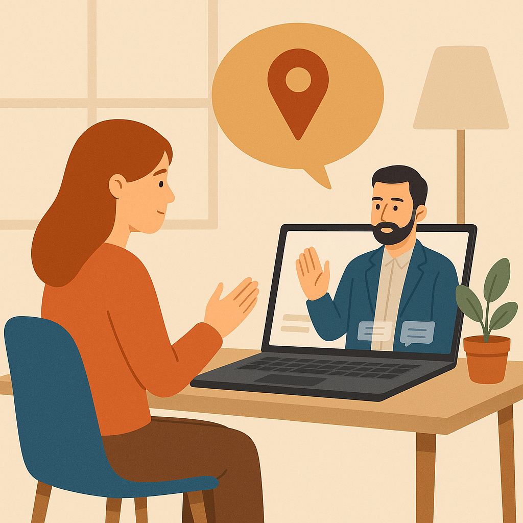 Chica en una terapia online con el psicologo